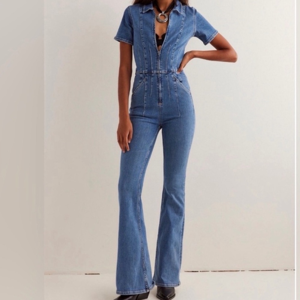 ⭐️We The Free Blue Denim Jumpsuit⭐️